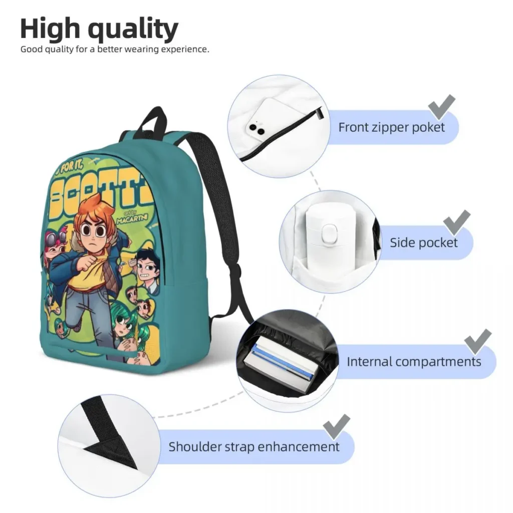 Ramona Flowers Backpack Elementary High College School Student Scott Pilgrim vs The World Bookbag Teens Daypack 3 - Scott Pilgrim Store