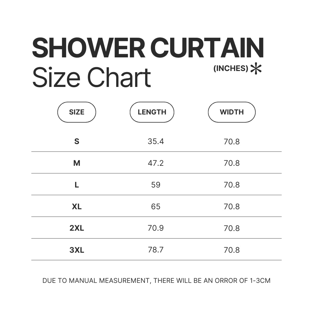 Shower Curtain Size Chart - Scott Pilgrim Store