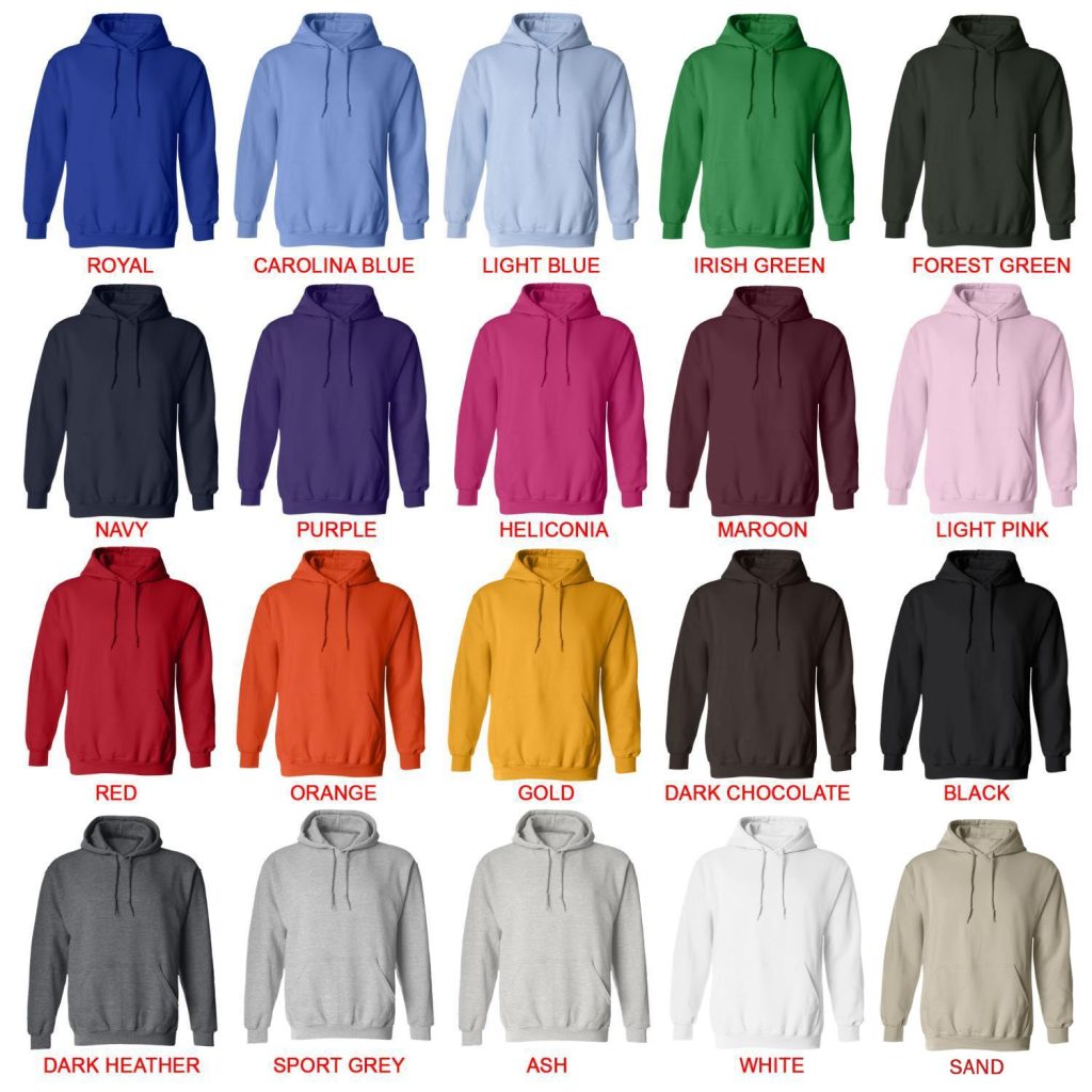 hoodie color chart - Scott Pilgrim Store