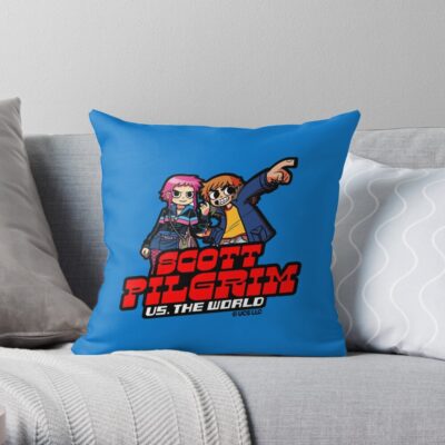 Scott Pilgrim Blue Throw Pillow