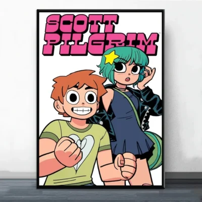 Scott Pilgrim x Ramona Cute Couple Wall Art